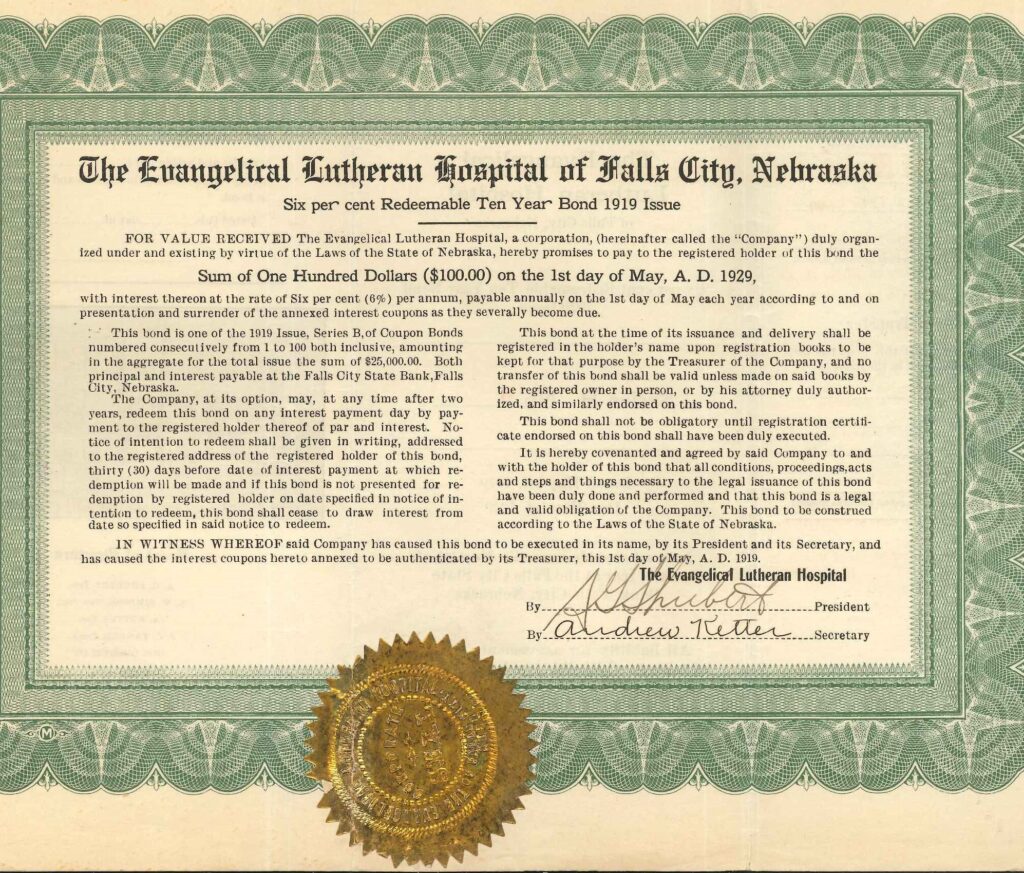 1919 Hospital Bond